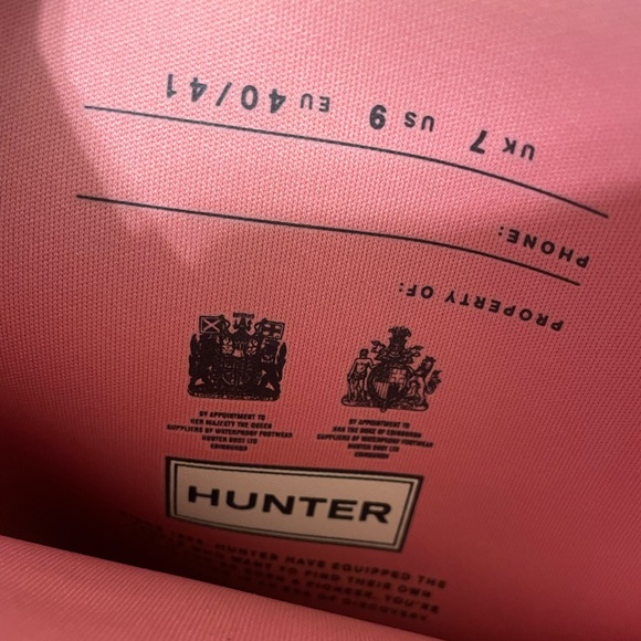 Hunter Women’s Glossy Pink Tall Rain Boots - Picture 6 of 9